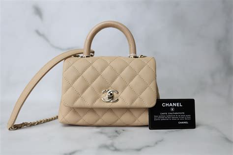 chanel coco top handle beige|chanel coco handle price 2023.